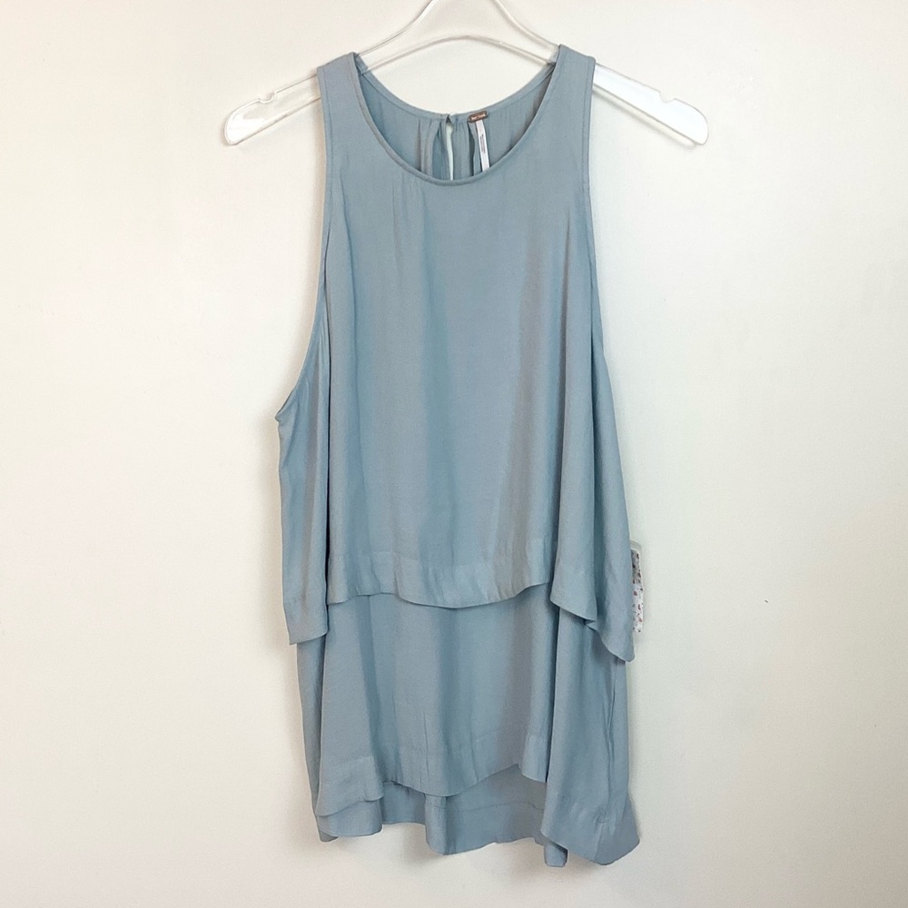 NWT Free People Layers in Love Tunic Tank Top - Blue - M